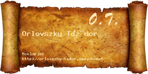Orlovszky Tódor névjegykártya